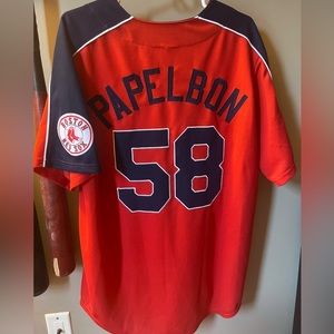 MLB Genuine Merchandise Jonathan Papelbon Red Sox Jersey. Stitched, Sleeve Patch